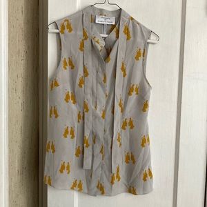 Charlotte by Charlotte Taylor sleeveless silk pussycat bow tank